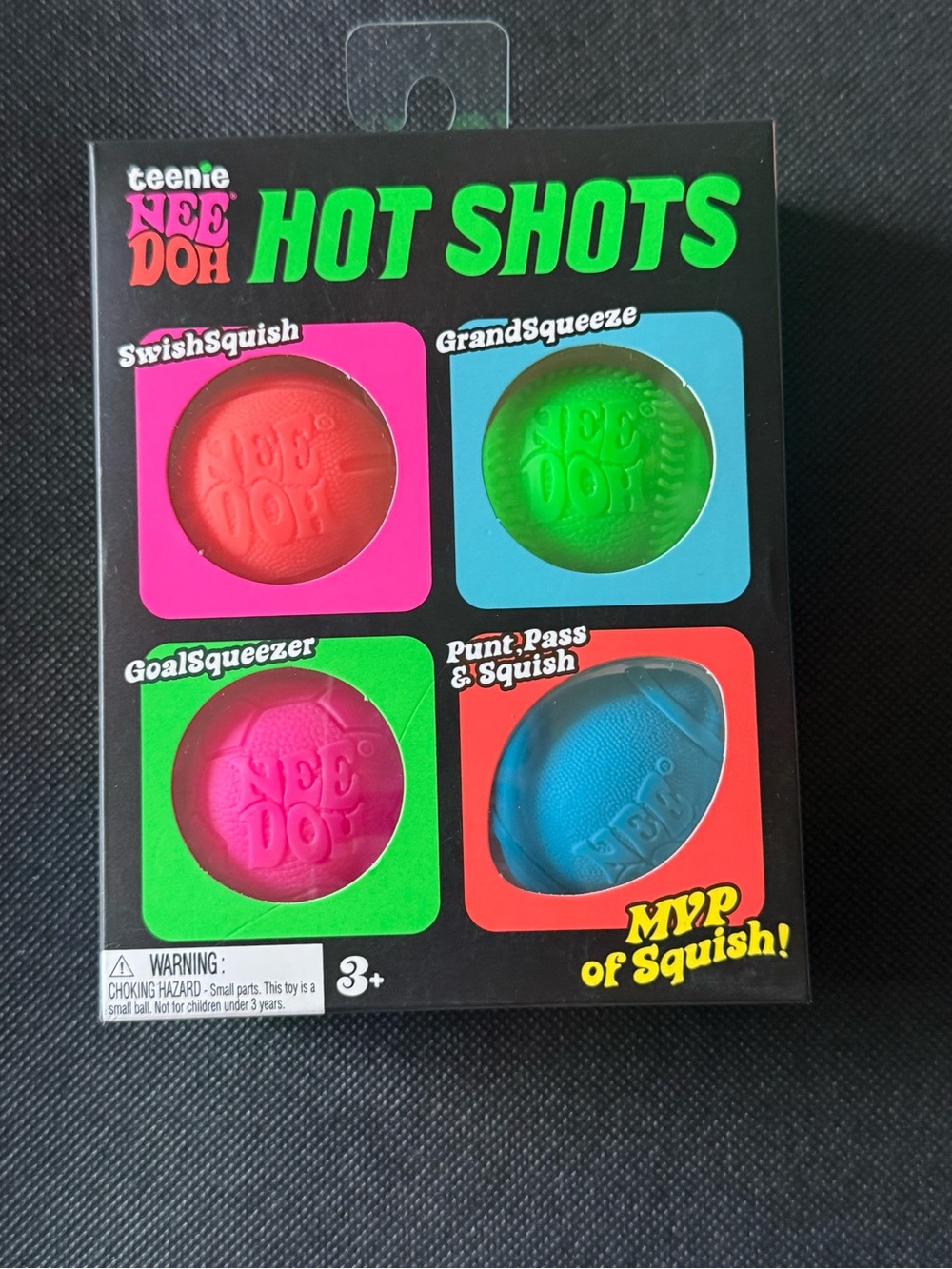NEW Teenie NeeDoh Hot Shots 4-Pack Sports Squishy Schylling Sealed Viral